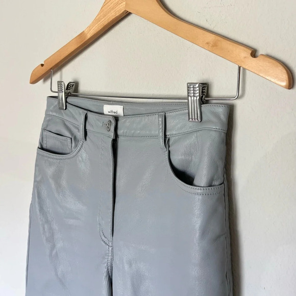 Aritzia Wilfred The Melina High Rise Vegan Leather Pants in Marble Grey - Picture 5 of 11